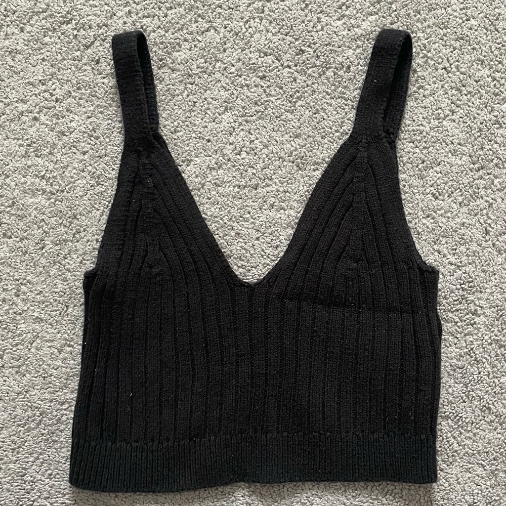 Aerie Black Knit Top